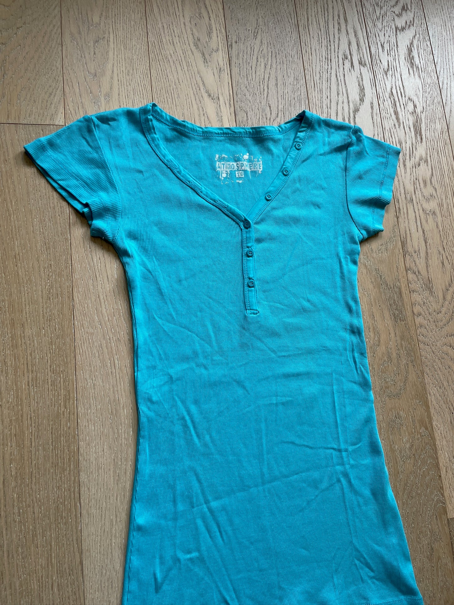 Vintage Teal Henley Top
