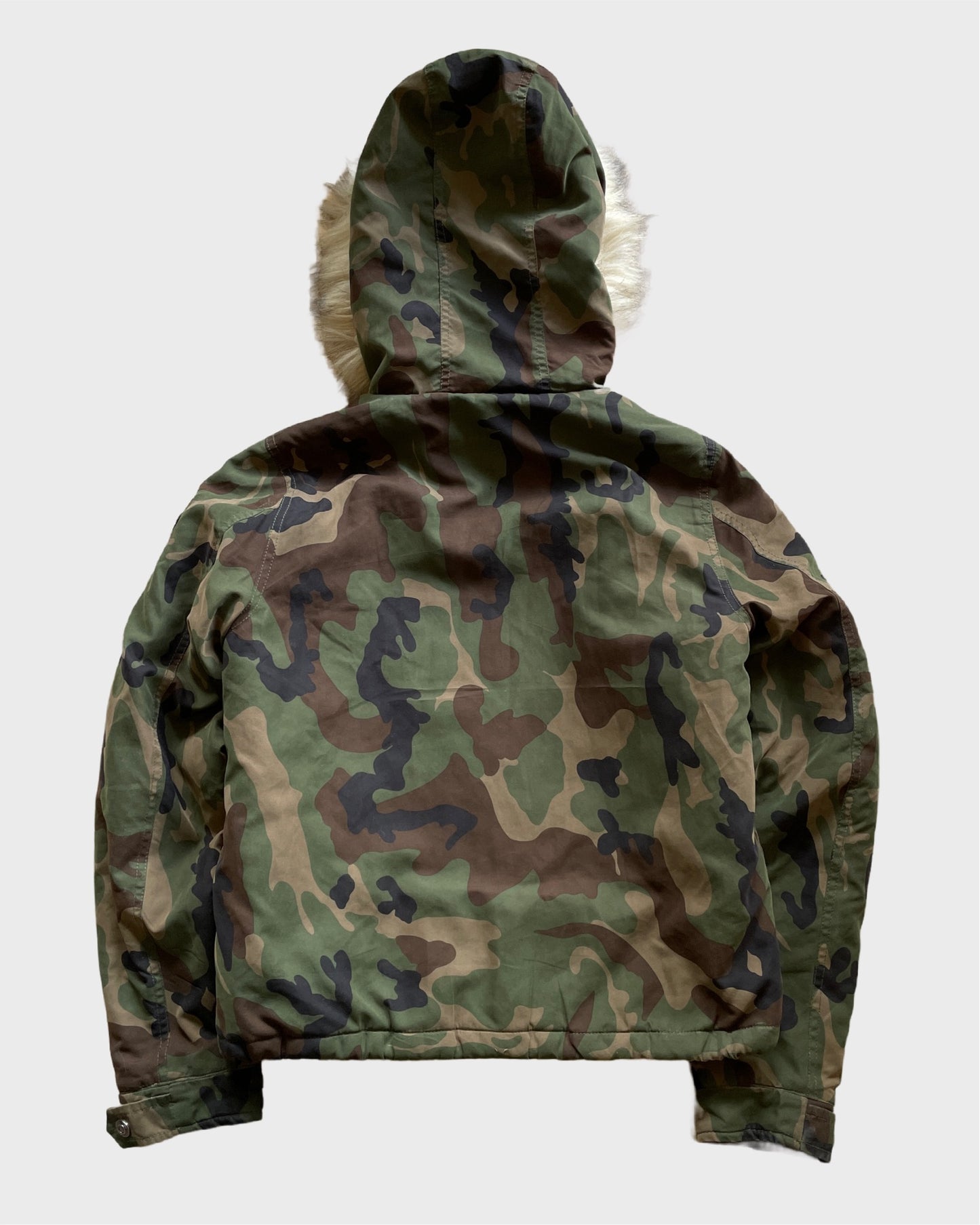 Vintage Camouflage Fur Jacket