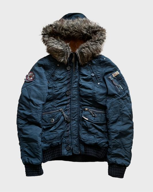 Vintage Khujo Military Fur Jacket