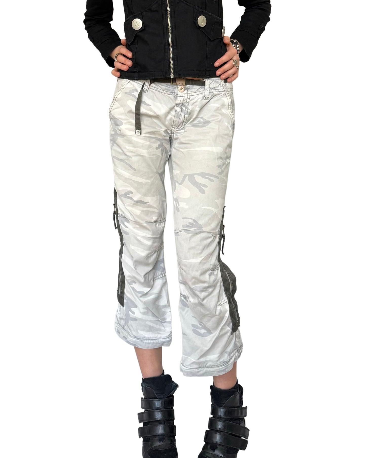 Vintage Military Camouflage Capri Pants