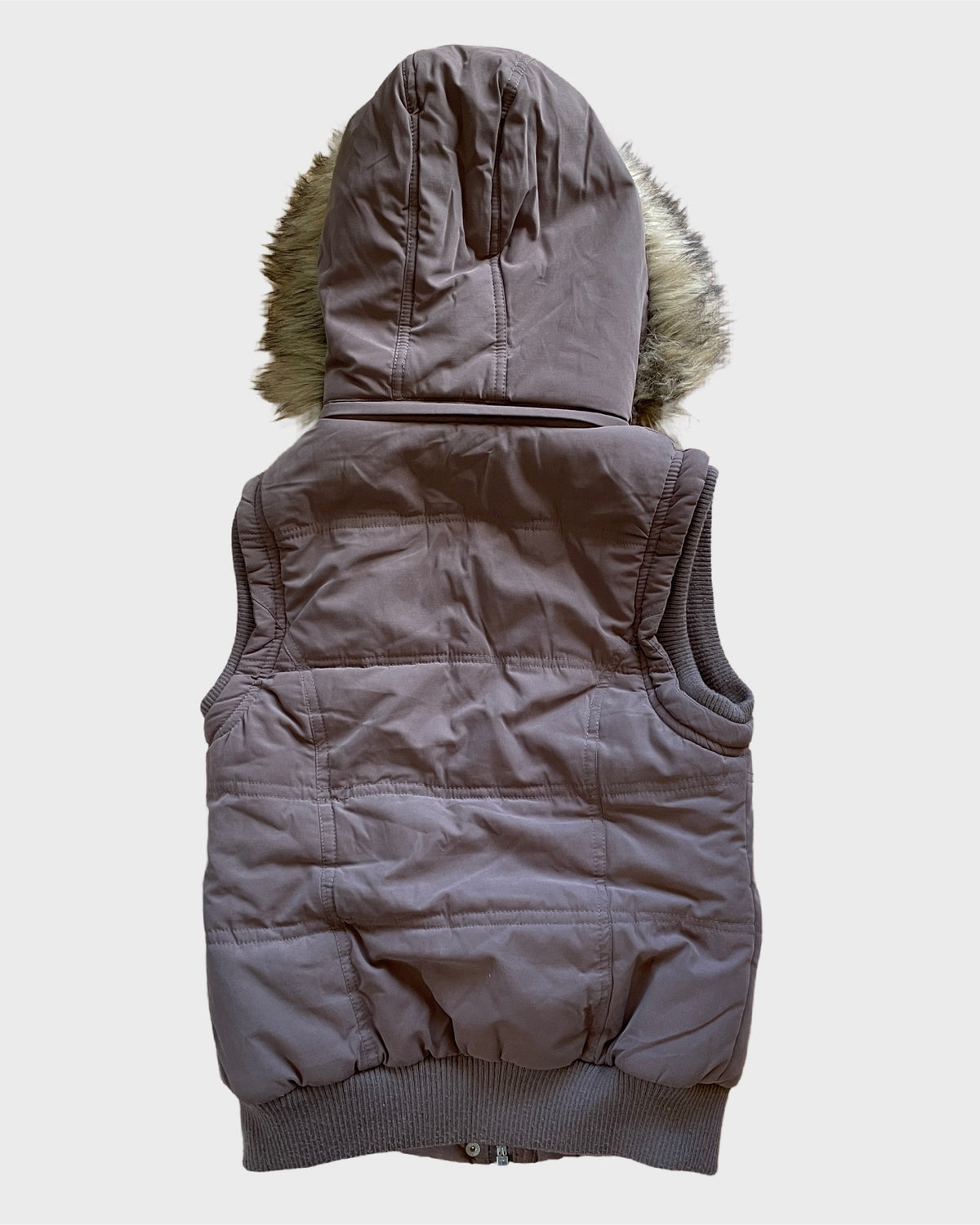 Brown Fur Puffer Vest