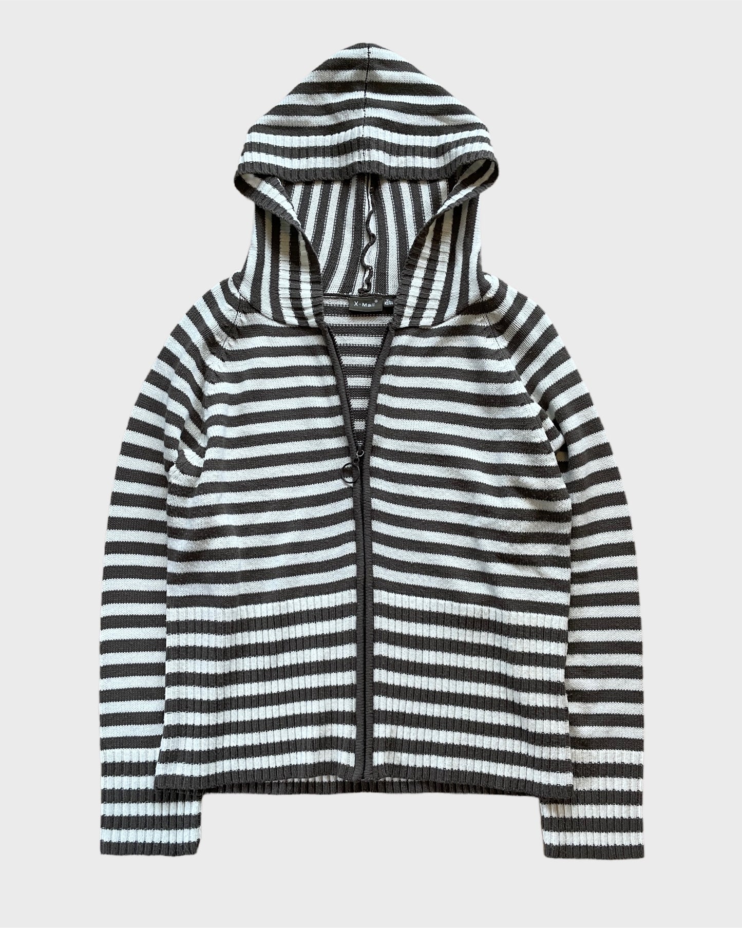 Vintage Striped Knit Hoodie