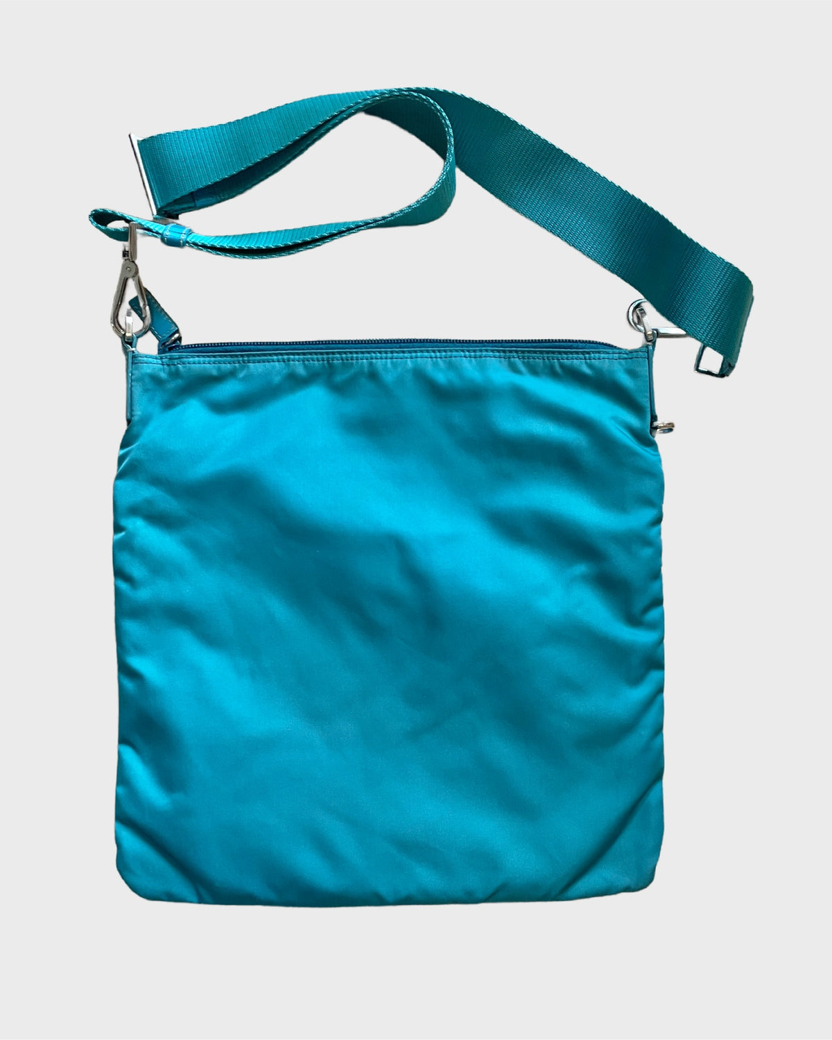 Prada Teal Flat Crossbody Bag