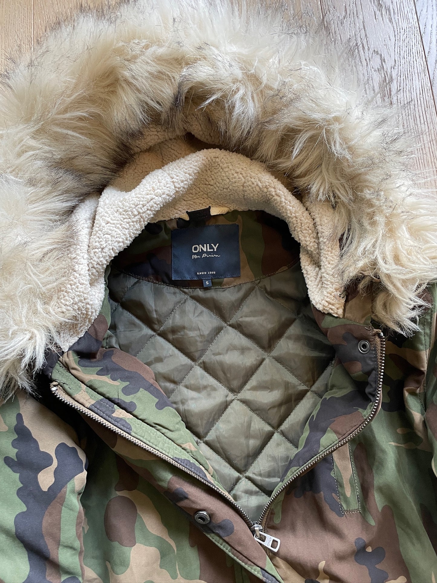 Vintage Camouflage Fur Jacket