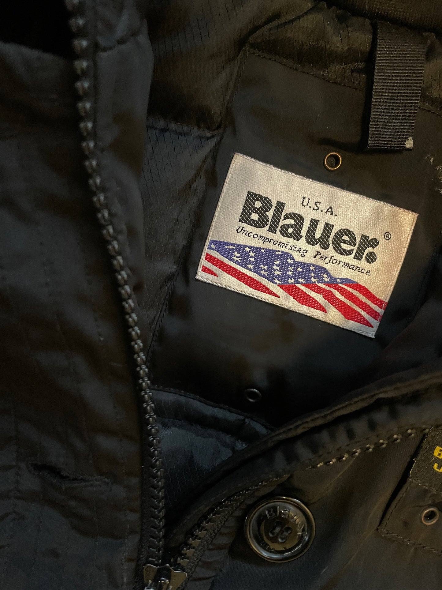 Vintage Blauer Fur Bomber Jacket