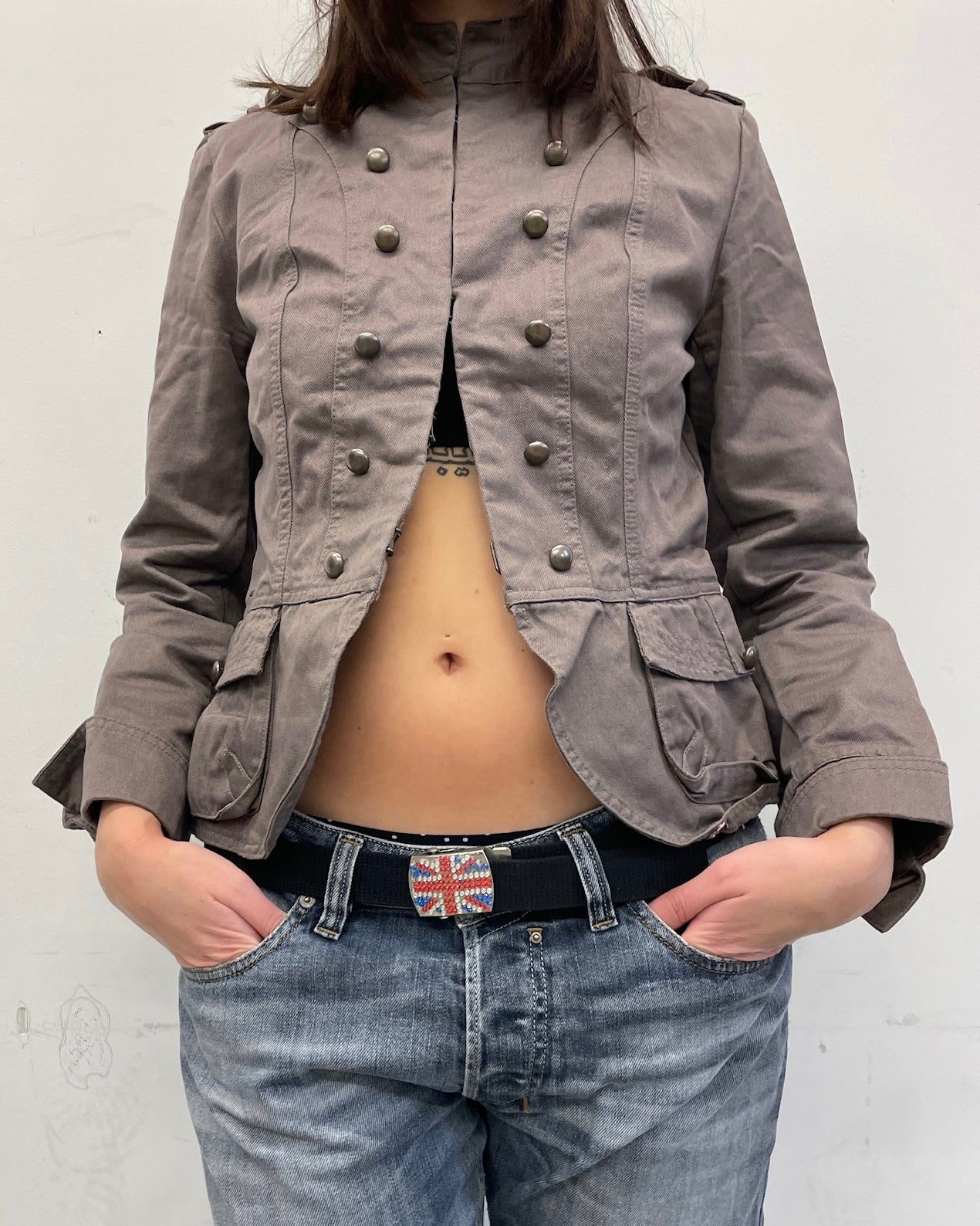 Vintage Studded Union Jack Belt