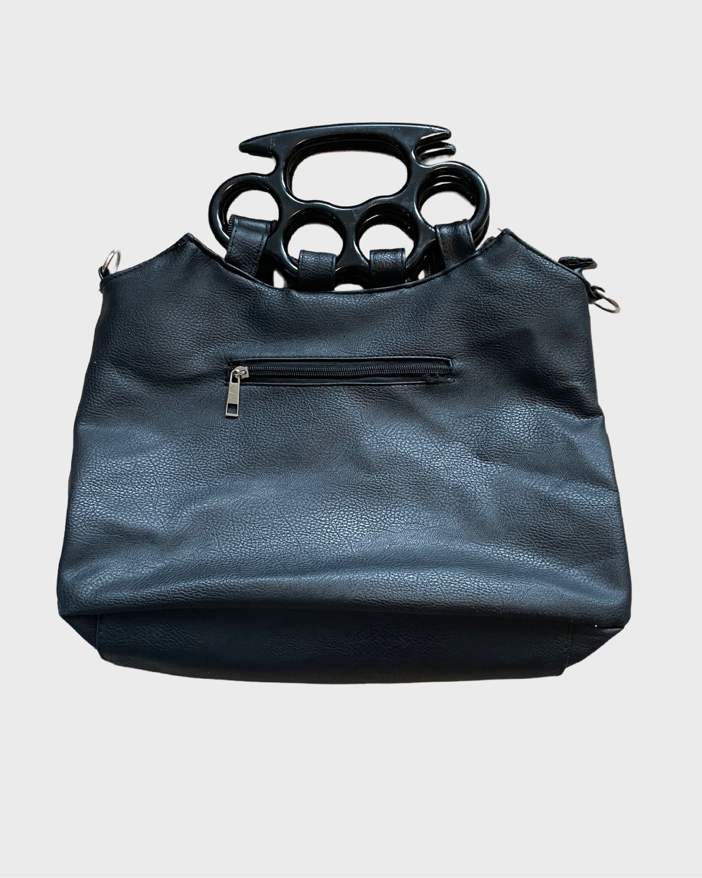 Black Woven Knuckle Handle Bag