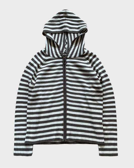 Vintage Striped Knit Hoodie