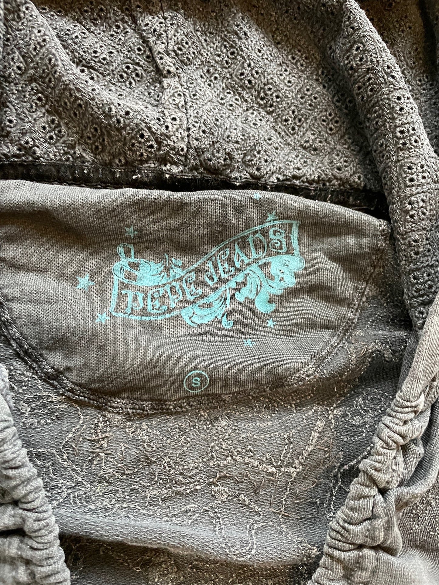 Vintage Pepe Jeans Studded Deep Neck Hoodie