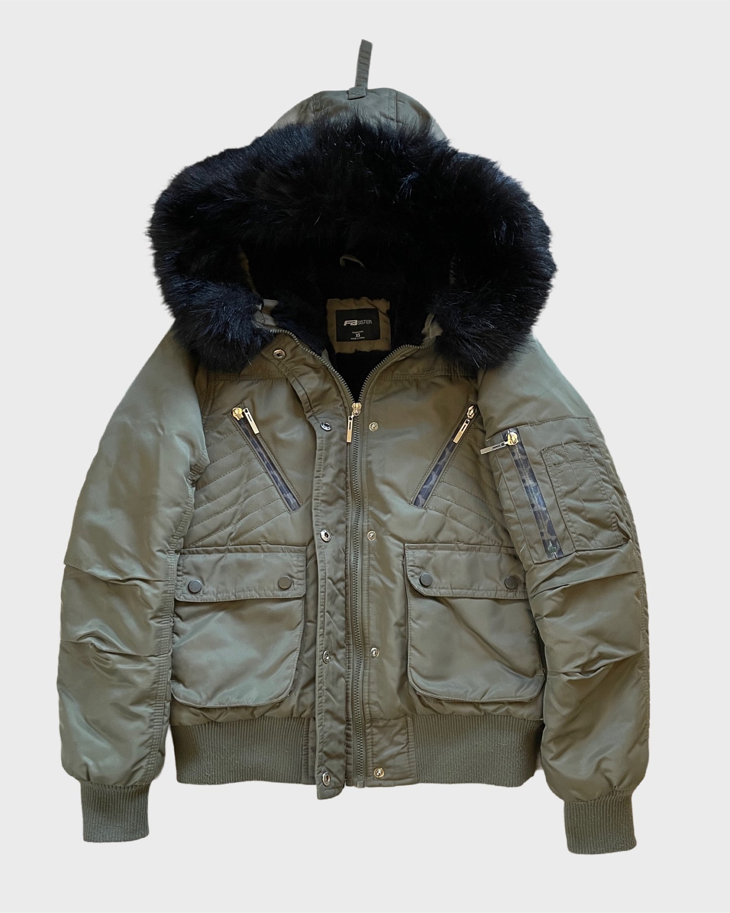 Vintage Fur Bomber Jacket