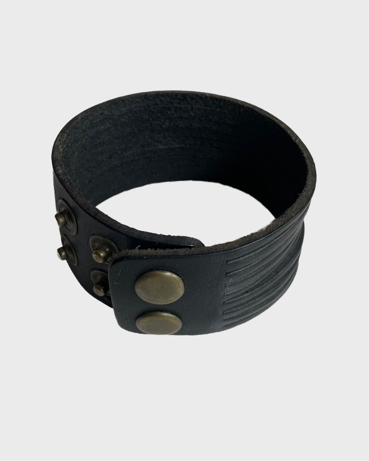 Black Leather Cuff Bracelet