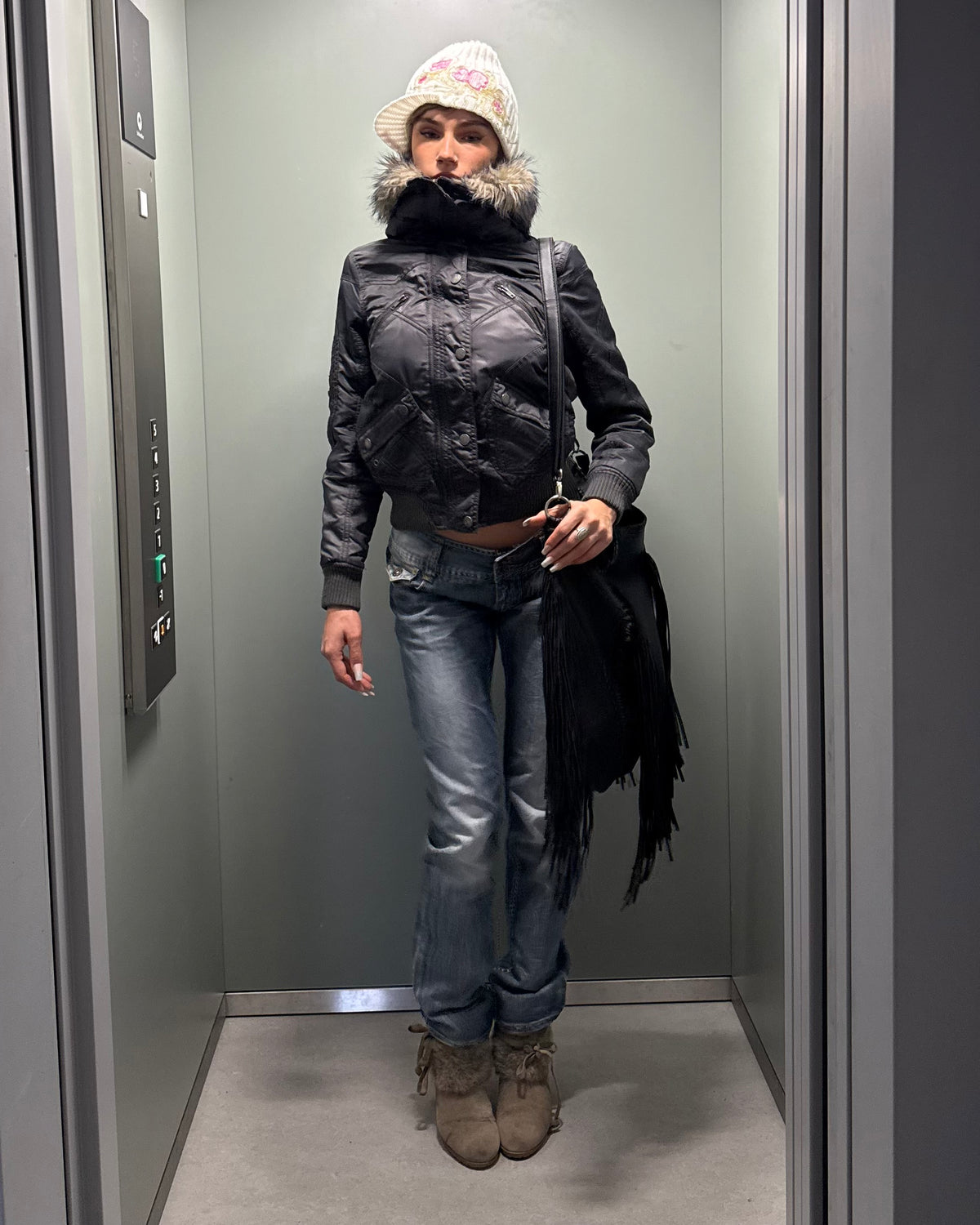 Fur Bomber Jacket