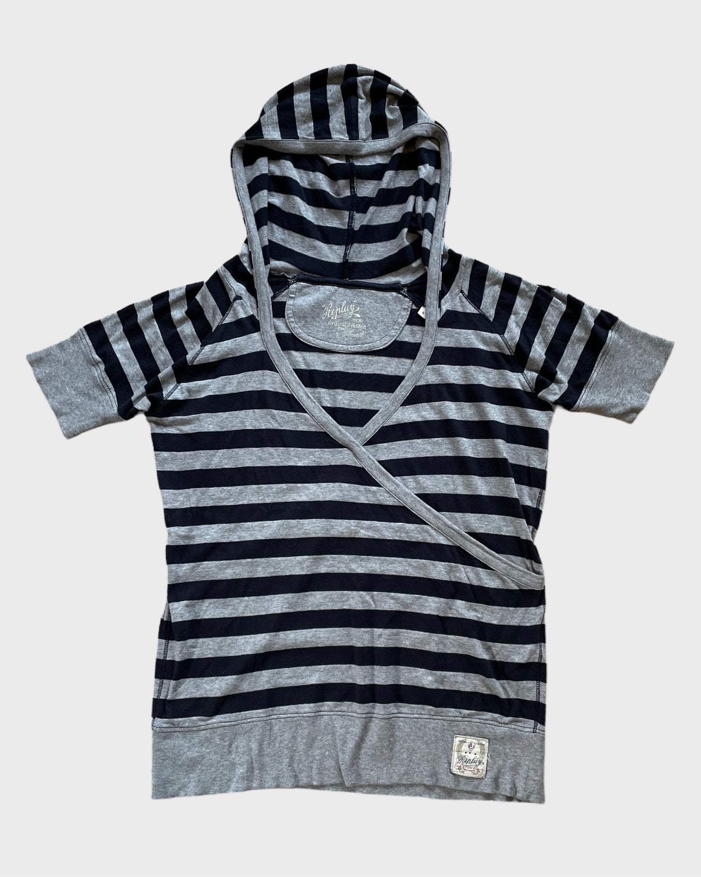 Vintage Replay Striped Shortsleeve Hoodie