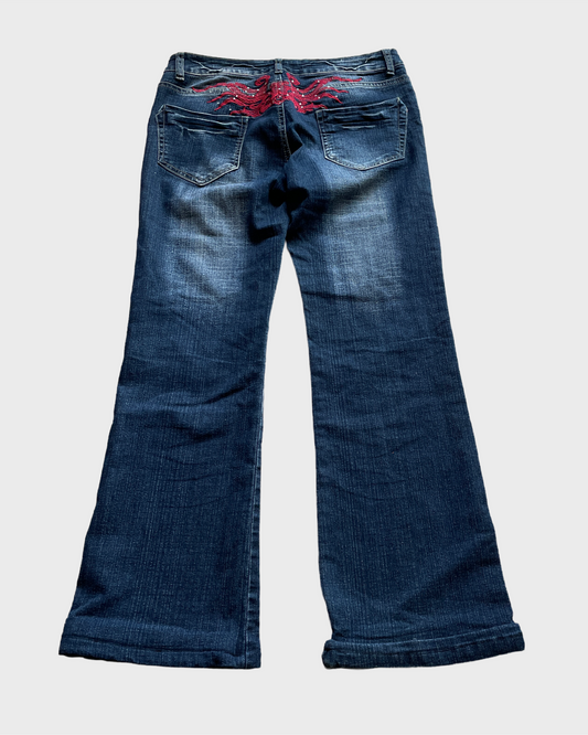 Vintage Flared Denim Jeans y2k