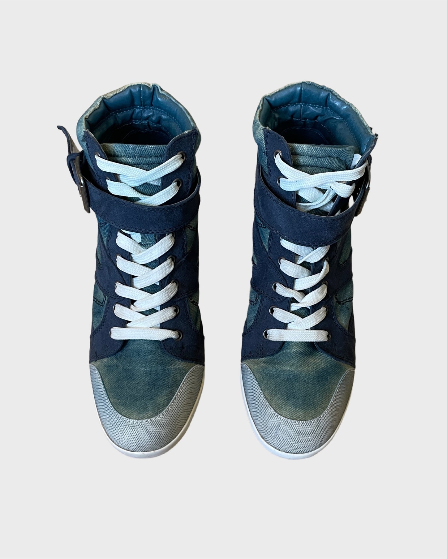 Vintage Denim Wedge Sneaker