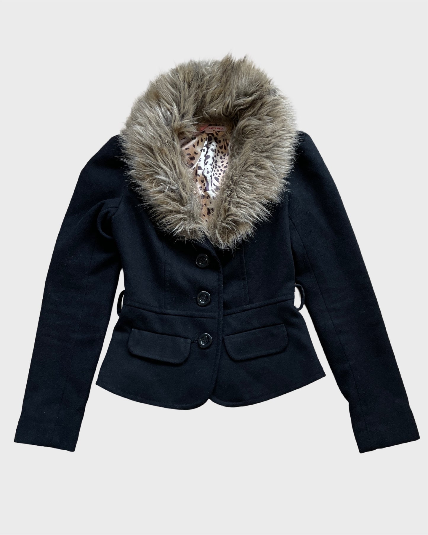 Vintage Wool Jacket with Fur Collar