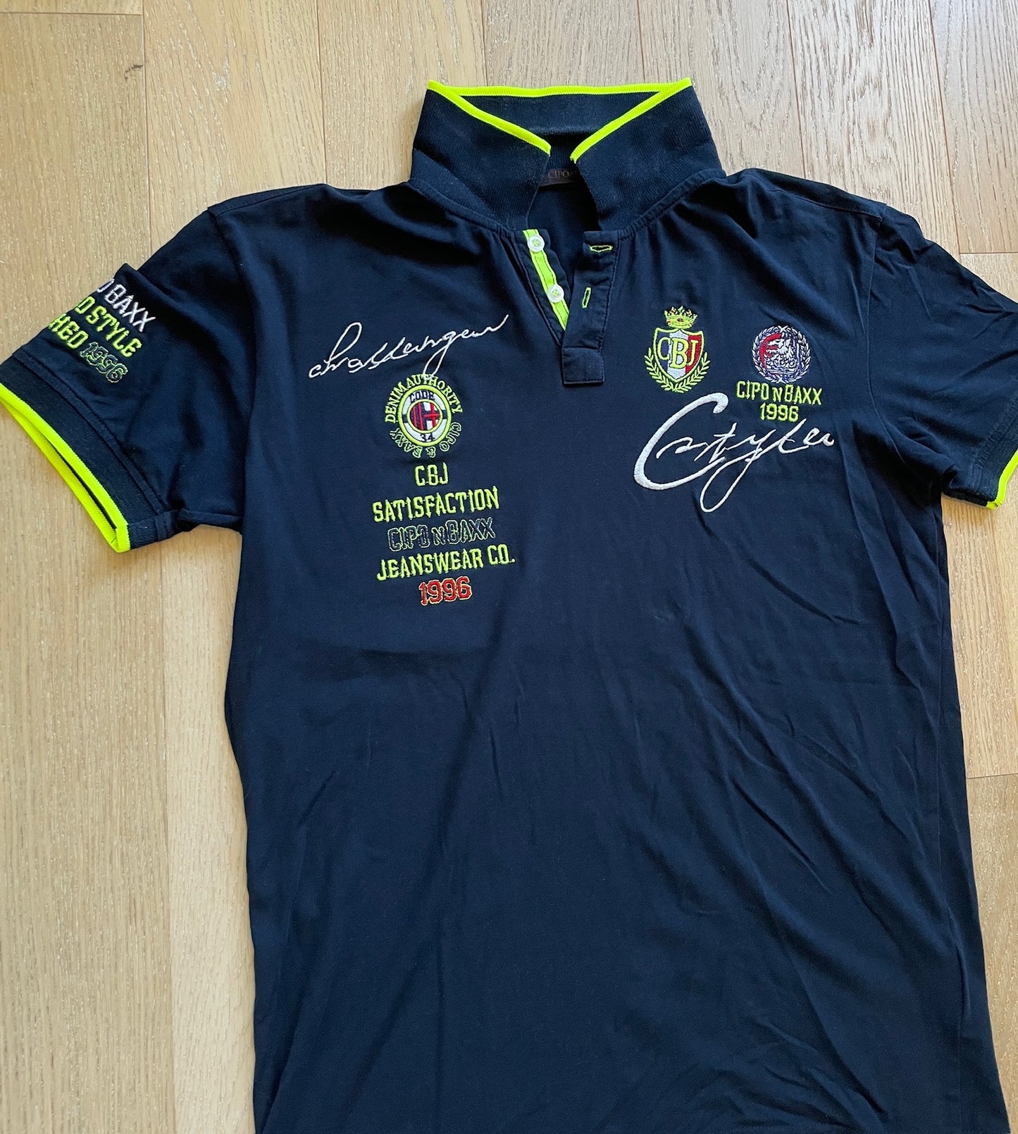 Vintage Poloshirt with Neon Accents