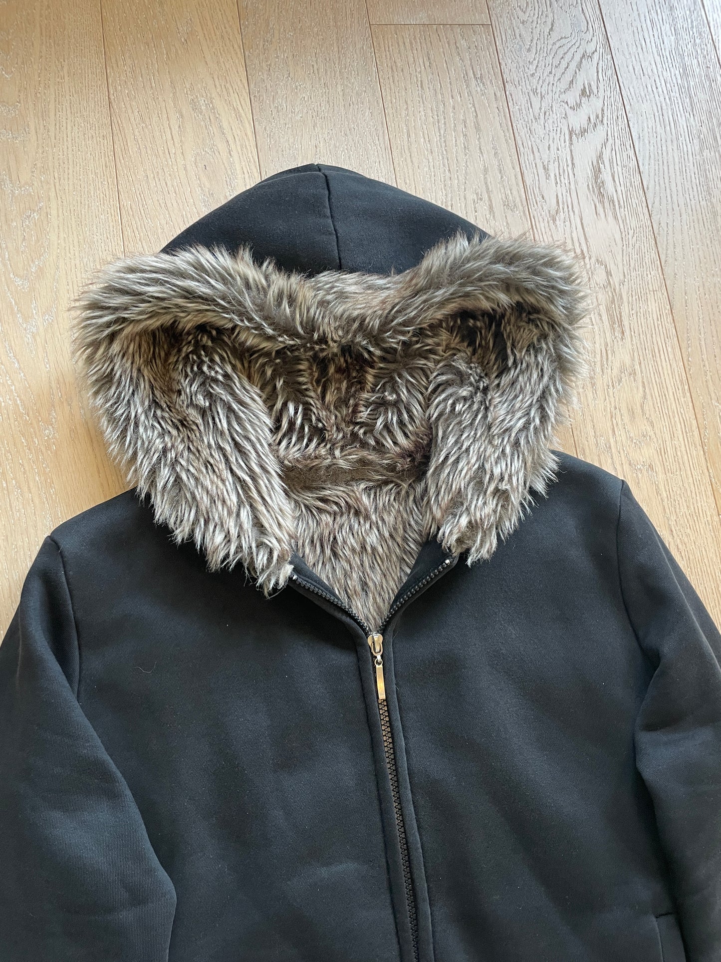 Vintage Fur Zip Hoodie