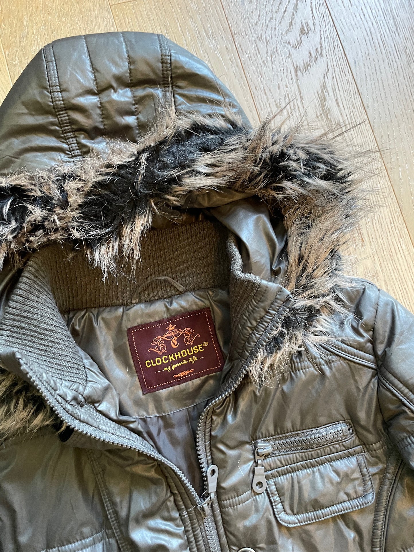 Vintage Military Fur Puffer Jacket