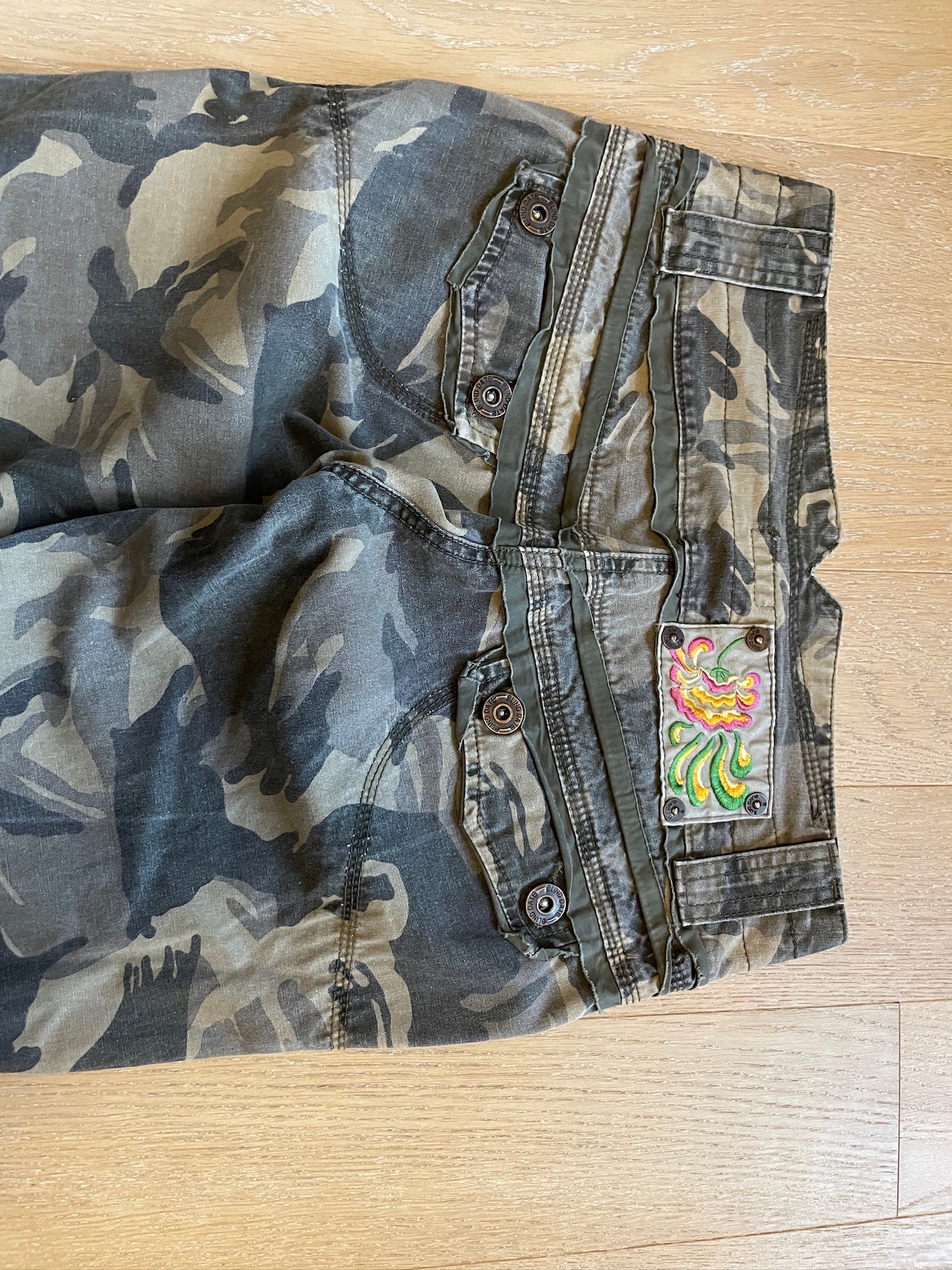 Vintage Camouflage Biker Pants