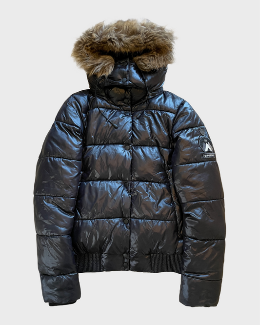 Vintage Superdry Fur Puffer Jacket