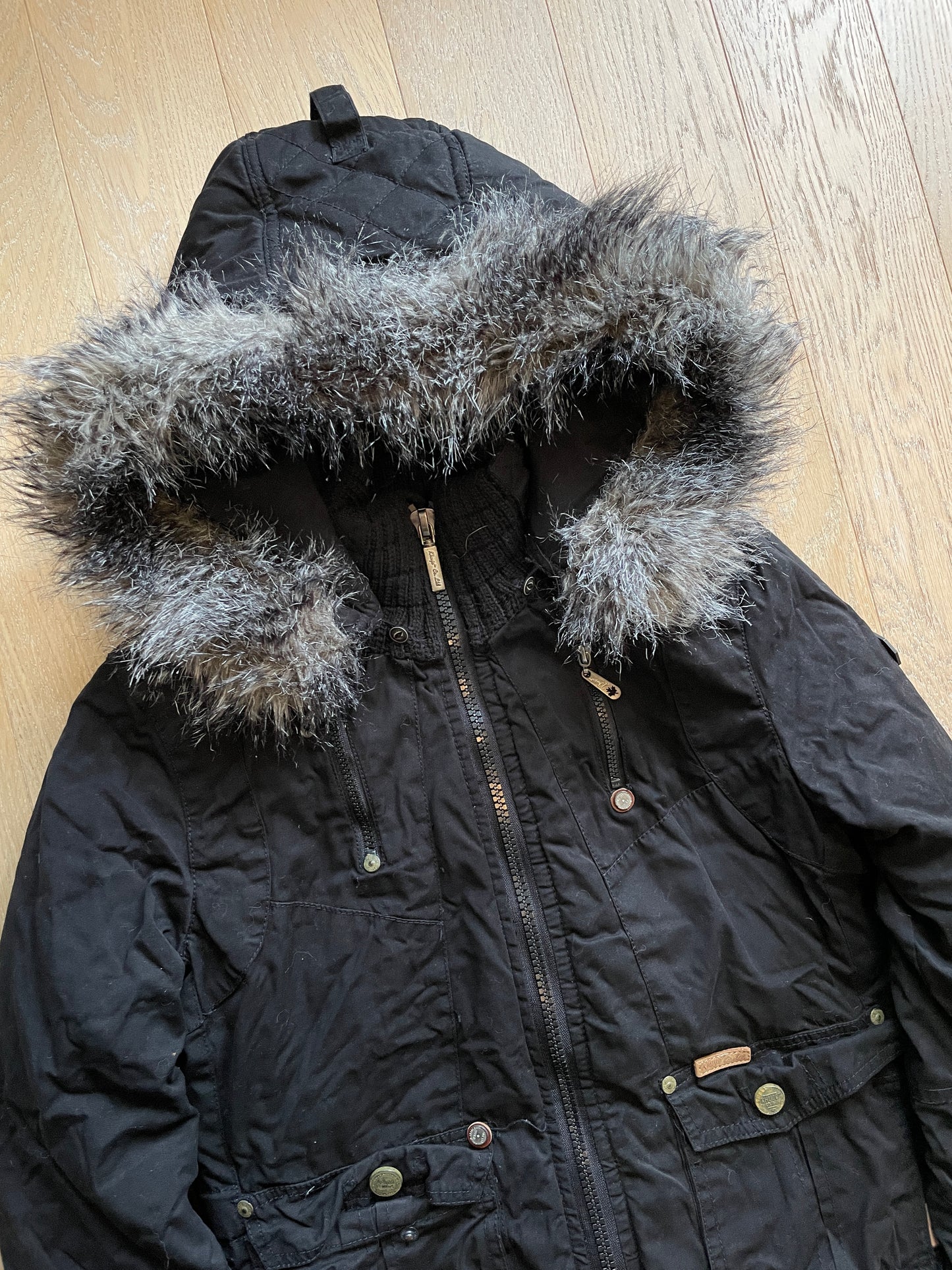 Vintage Khujo Military Fur Jacket