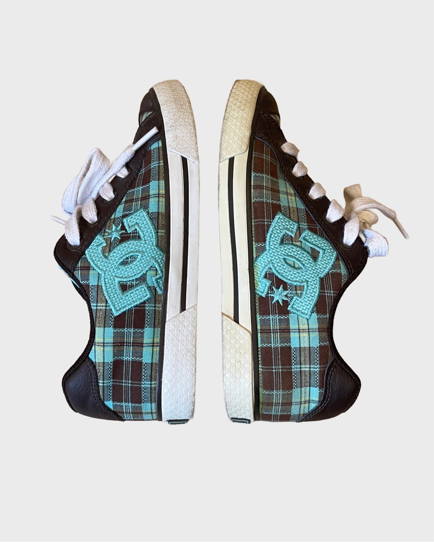 Vintage DC Shoes Teal Checkered Sneaker