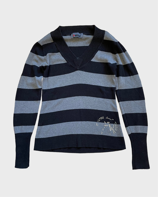 Vintage Striped V-Neck Sweater