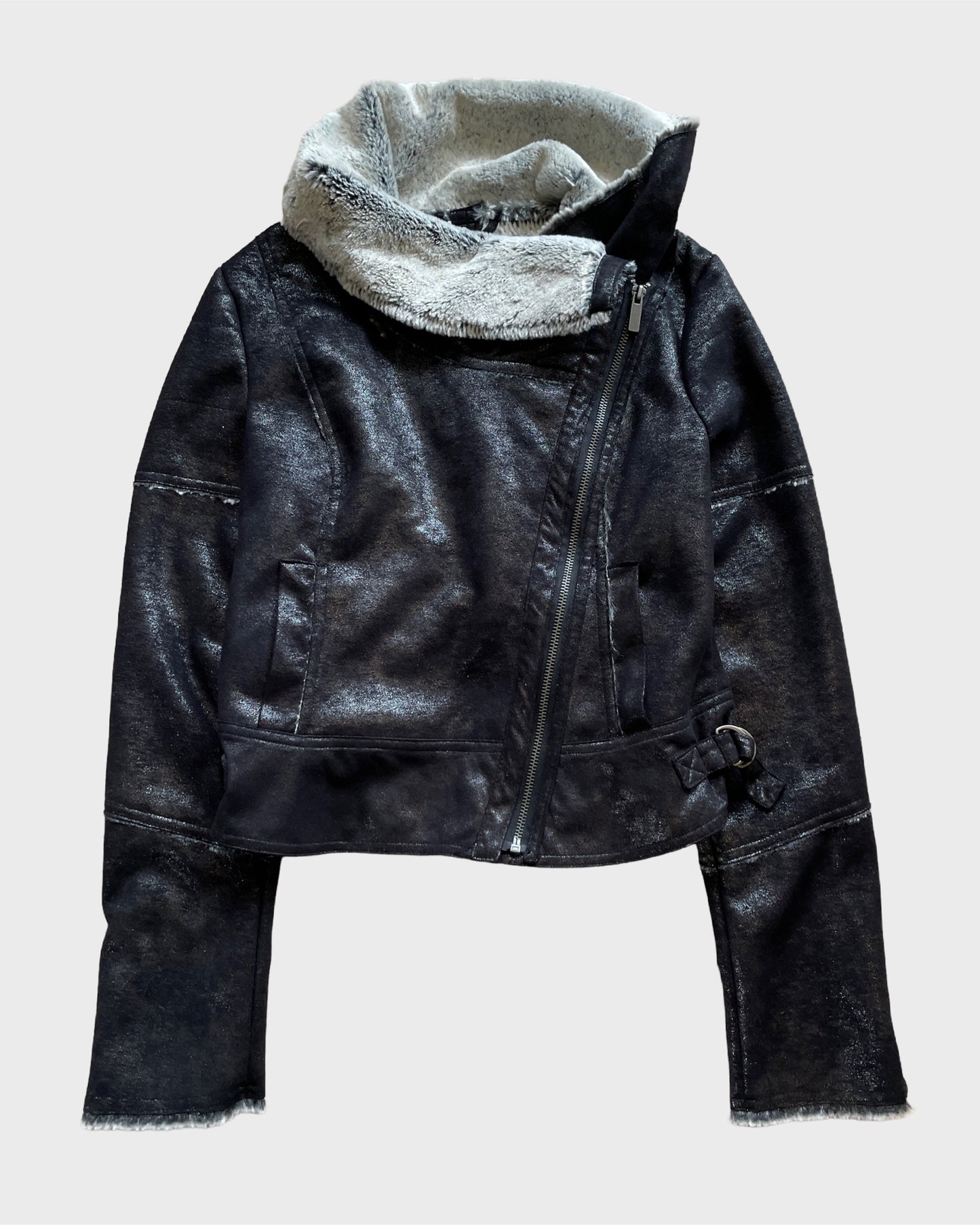 Vintage Asymmetrical Leather Jacket