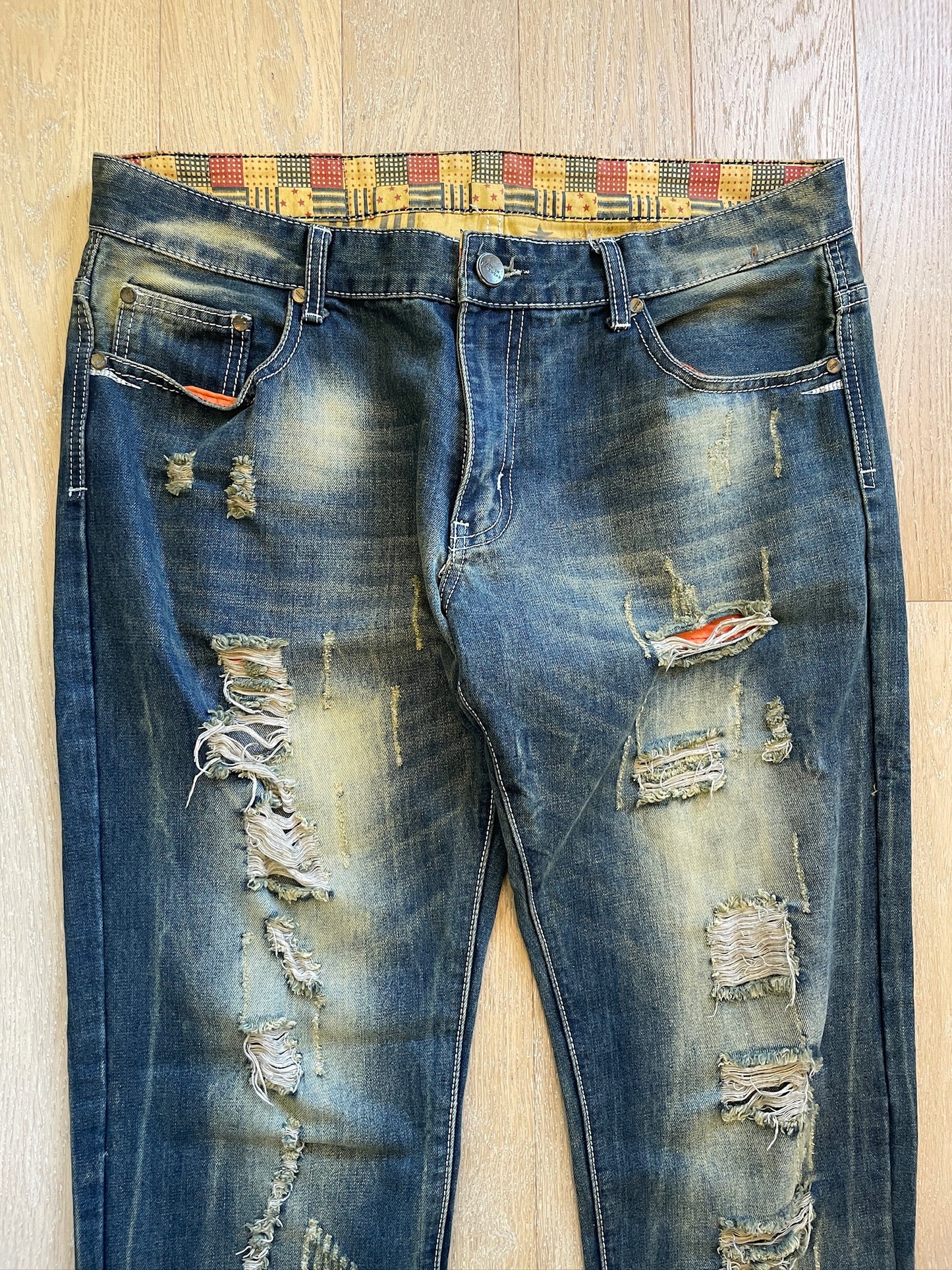 Vintage Ripped Denim Jeans