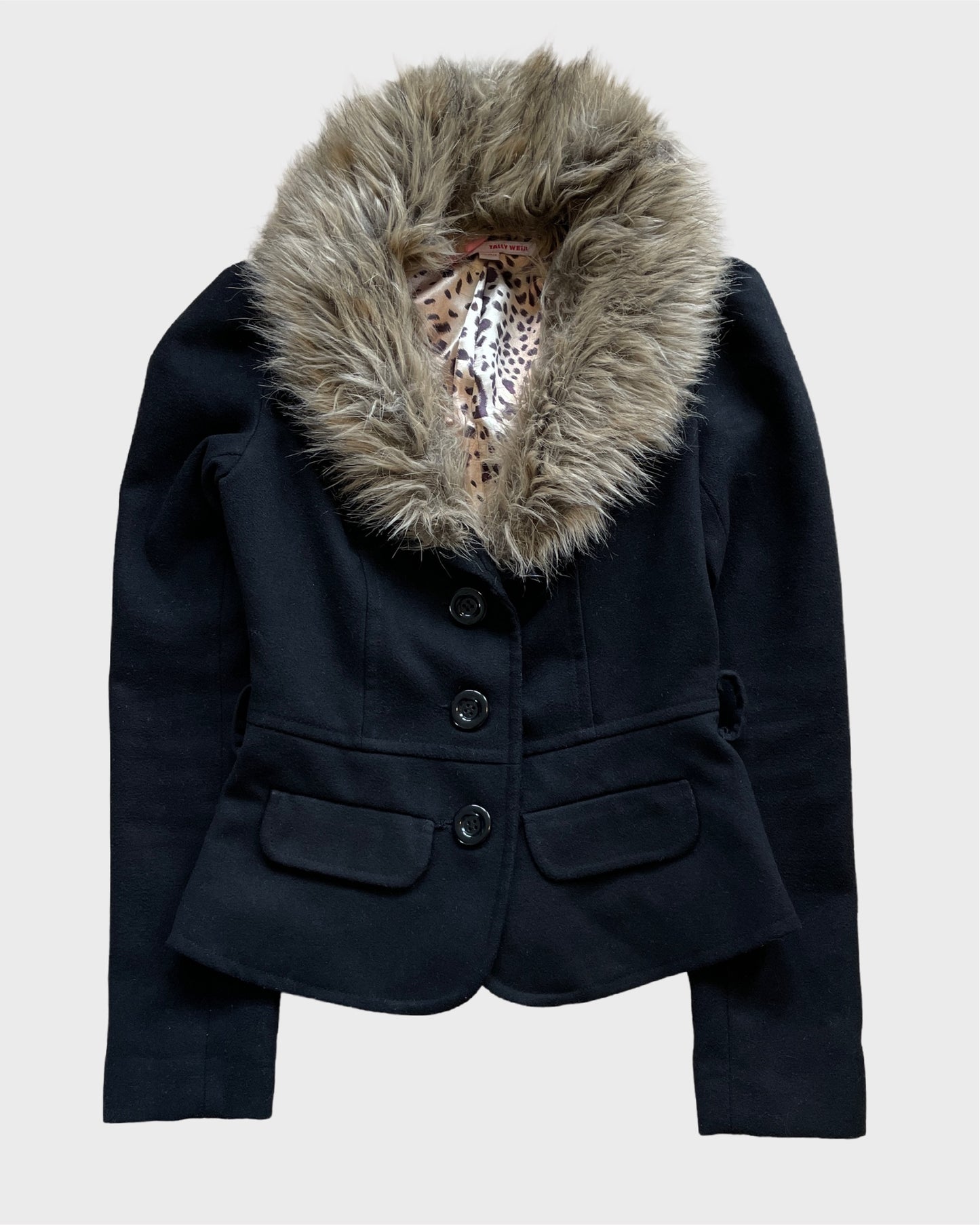 Vintage Wool Jacket with Fur Collar