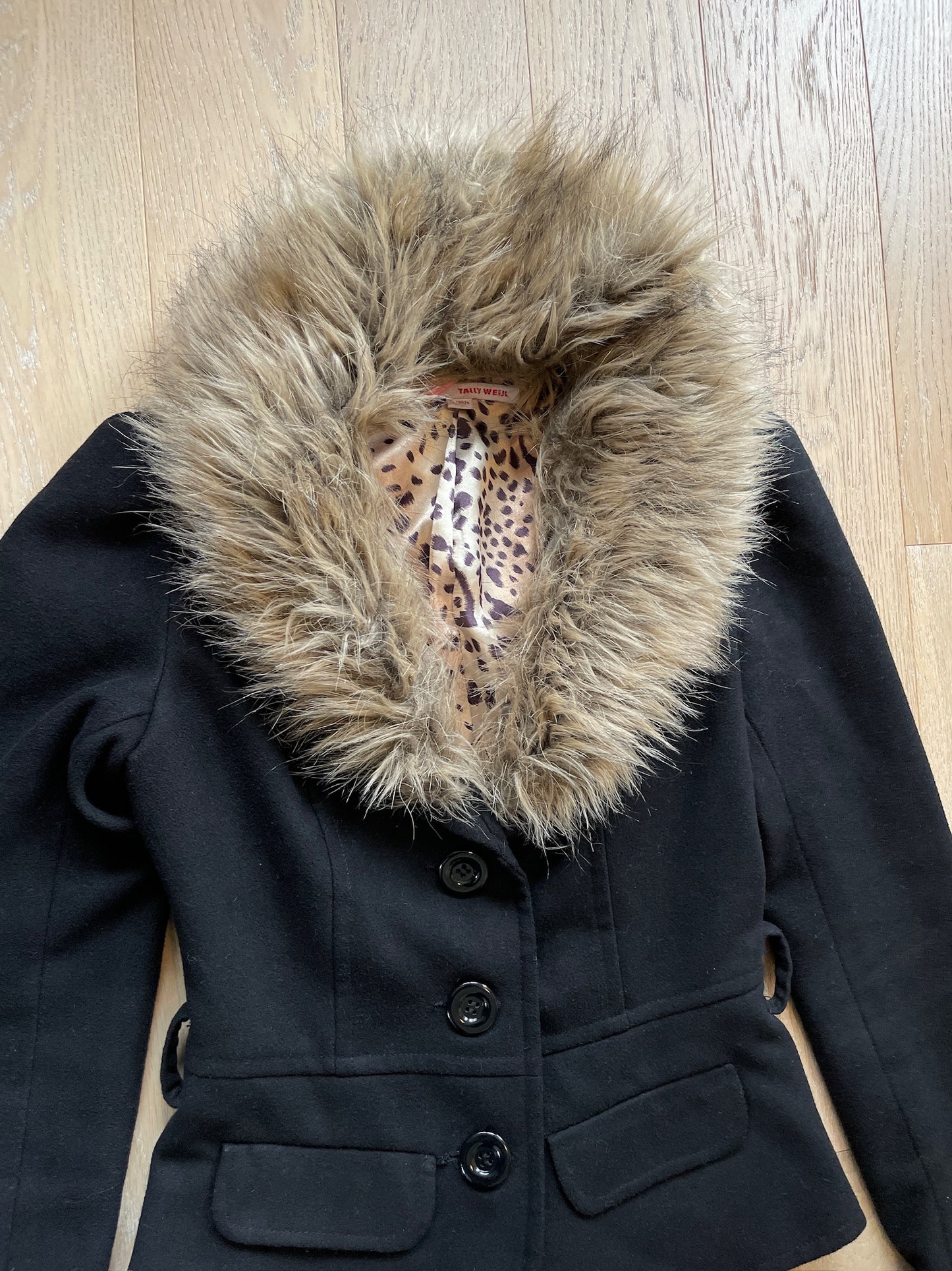 Vintage Wool Jacket with Fur Collar