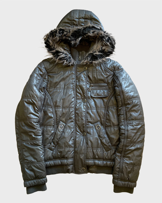 Vintage Military Fur Puffer Jacket
