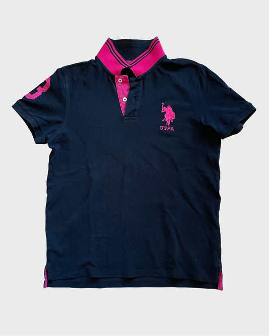 Vintage USPA Polo with Neon Pink Details