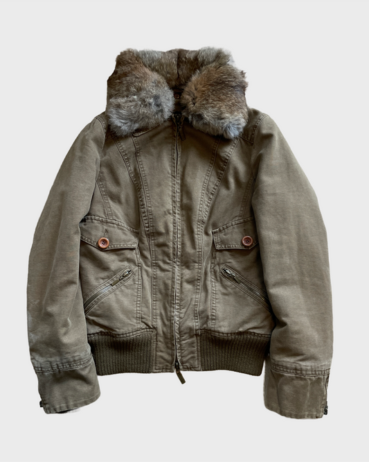 Vintage Military Fur Jacket
