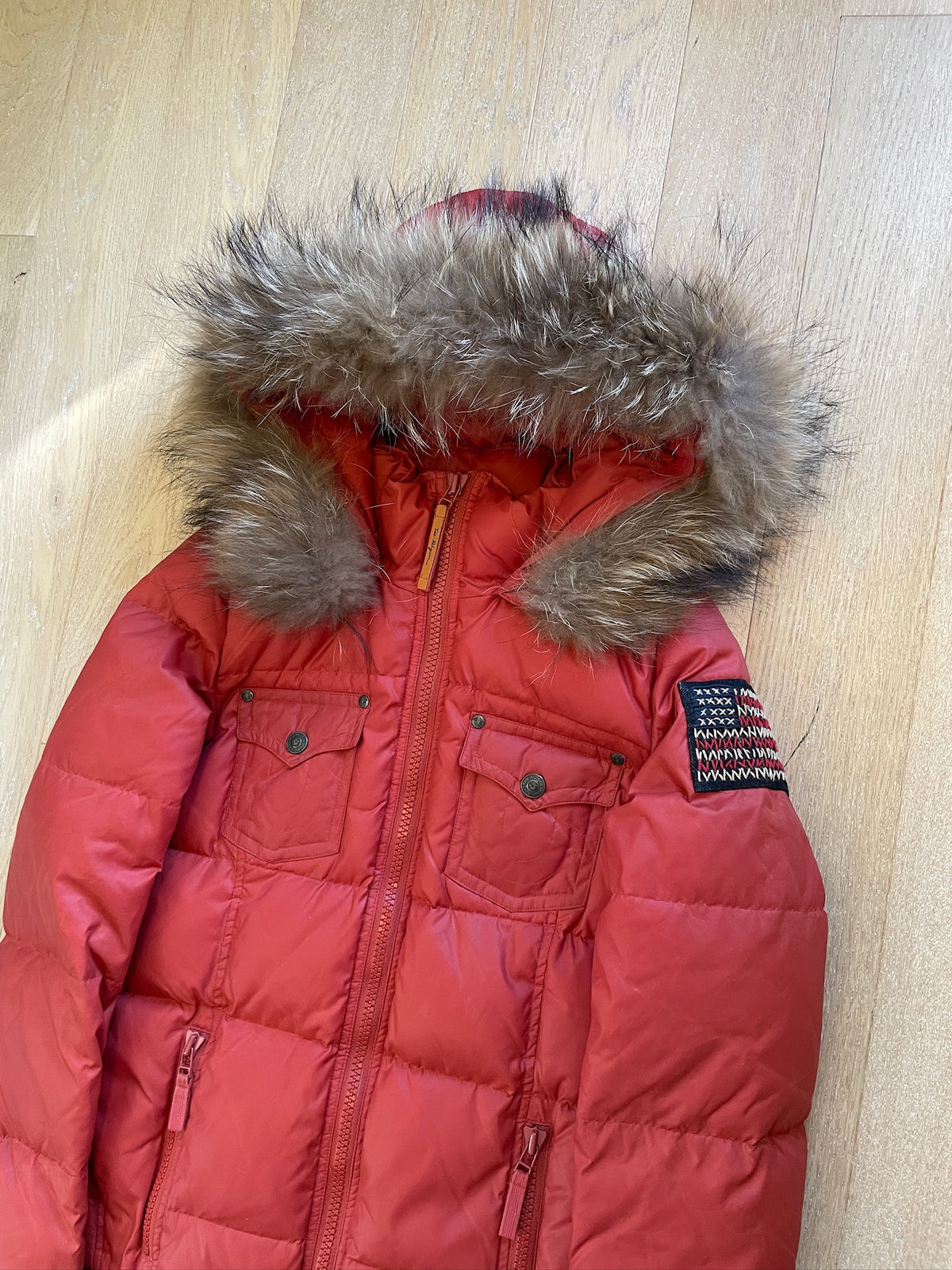 True Religion Fur Puffer Jacket