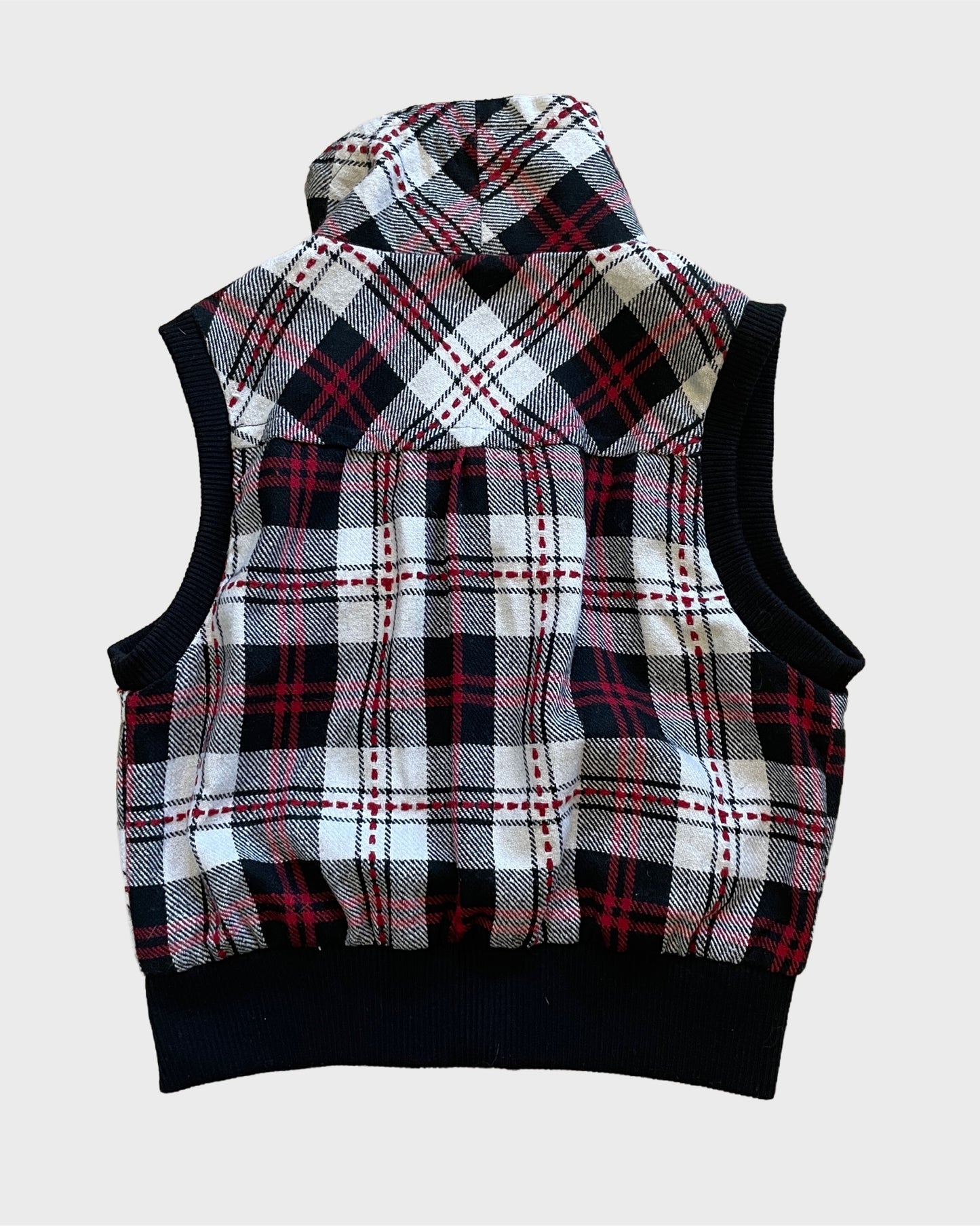 Vintage Checkered Button-Up Vest