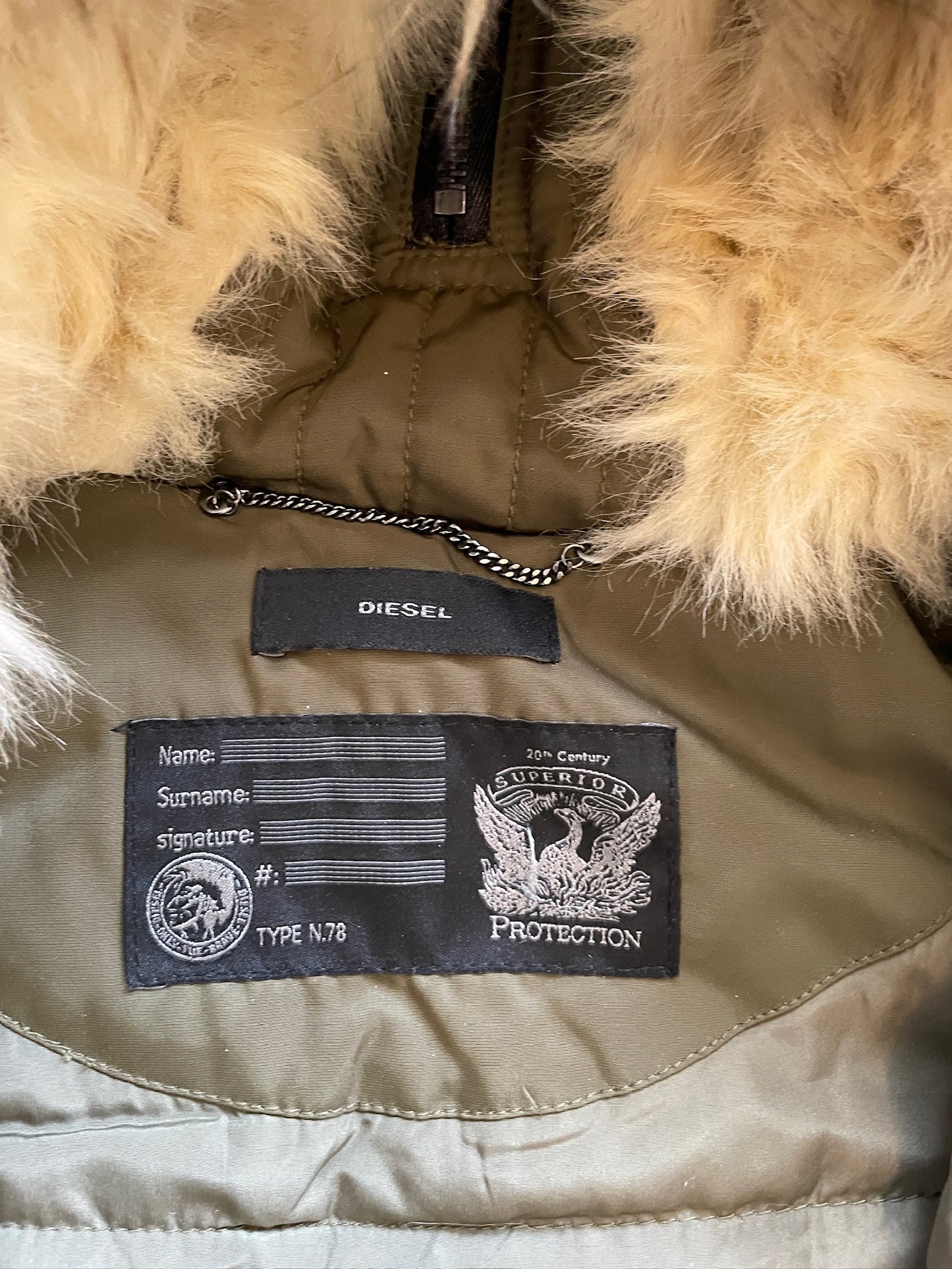 Vintage Diesel Fur Bomber Jacket