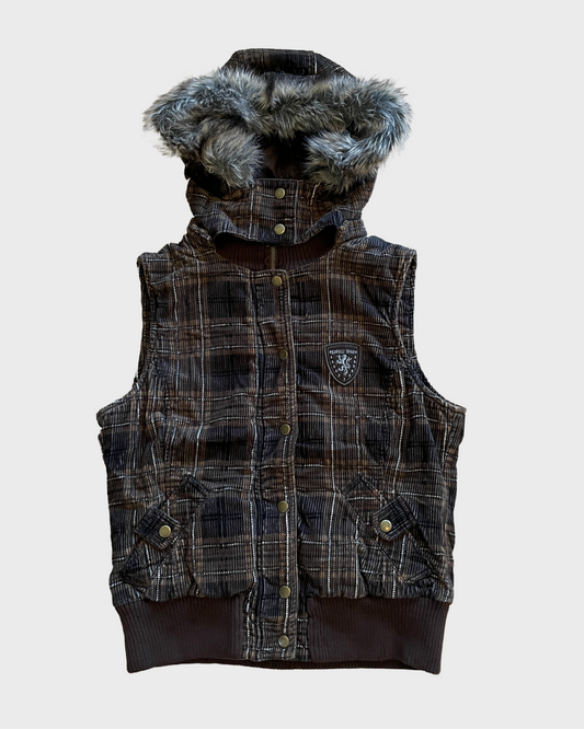 Vintage Corduroy Fur Vest