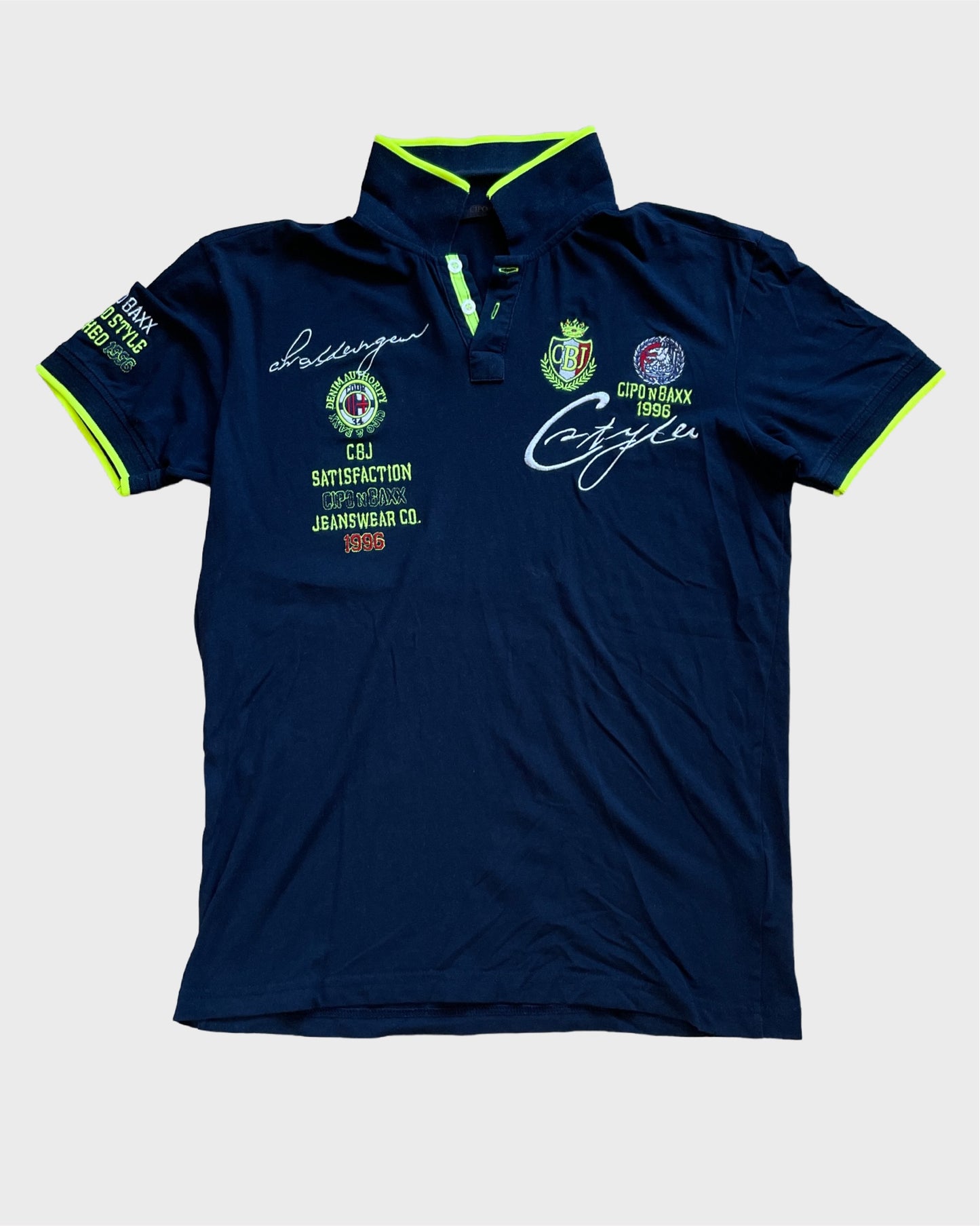 Vintage Poloshirt with Neon Accents