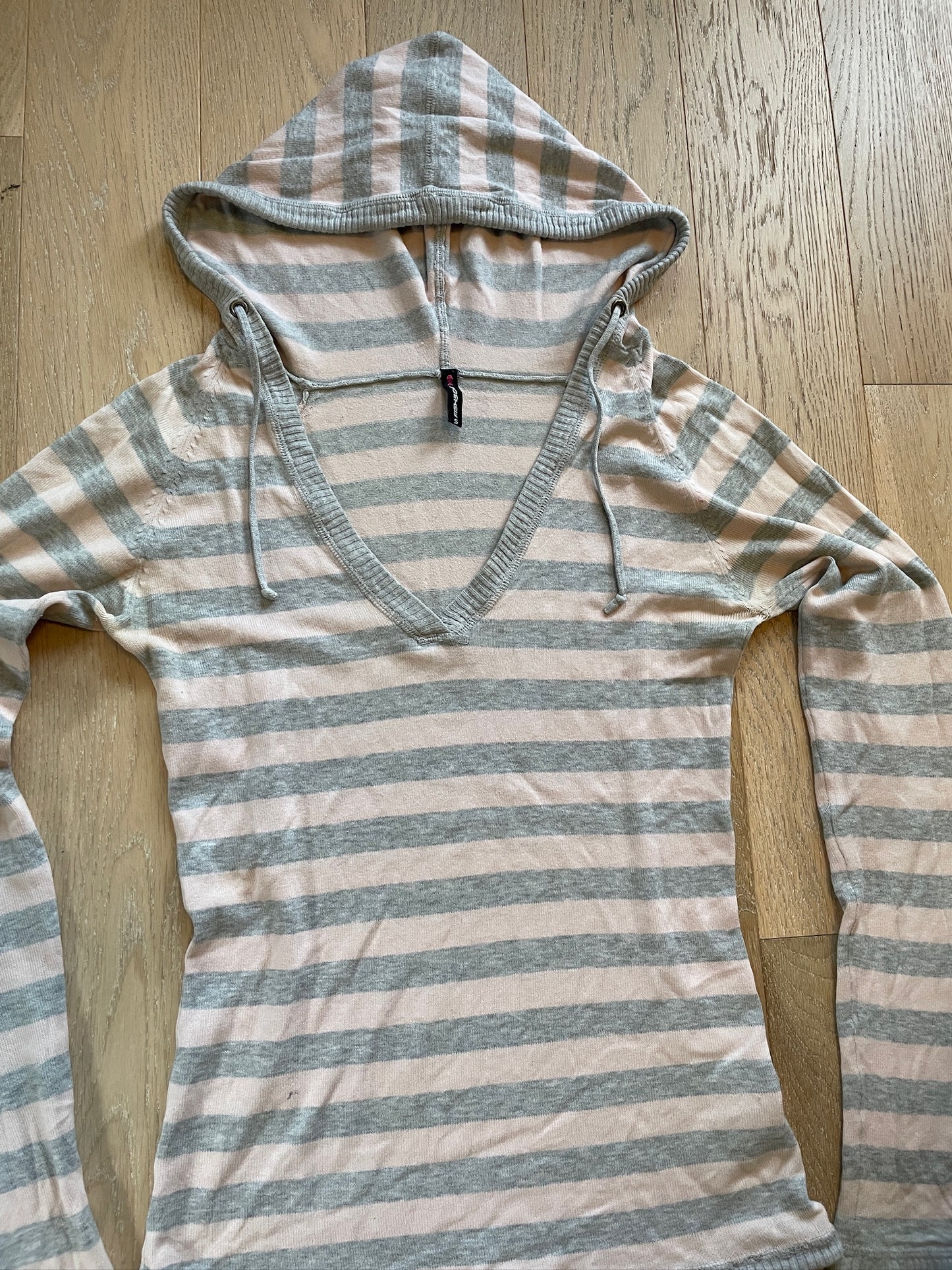 Vintage Striped Knit Hoodie