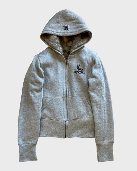 Vintage Fur Zip Hoodie
