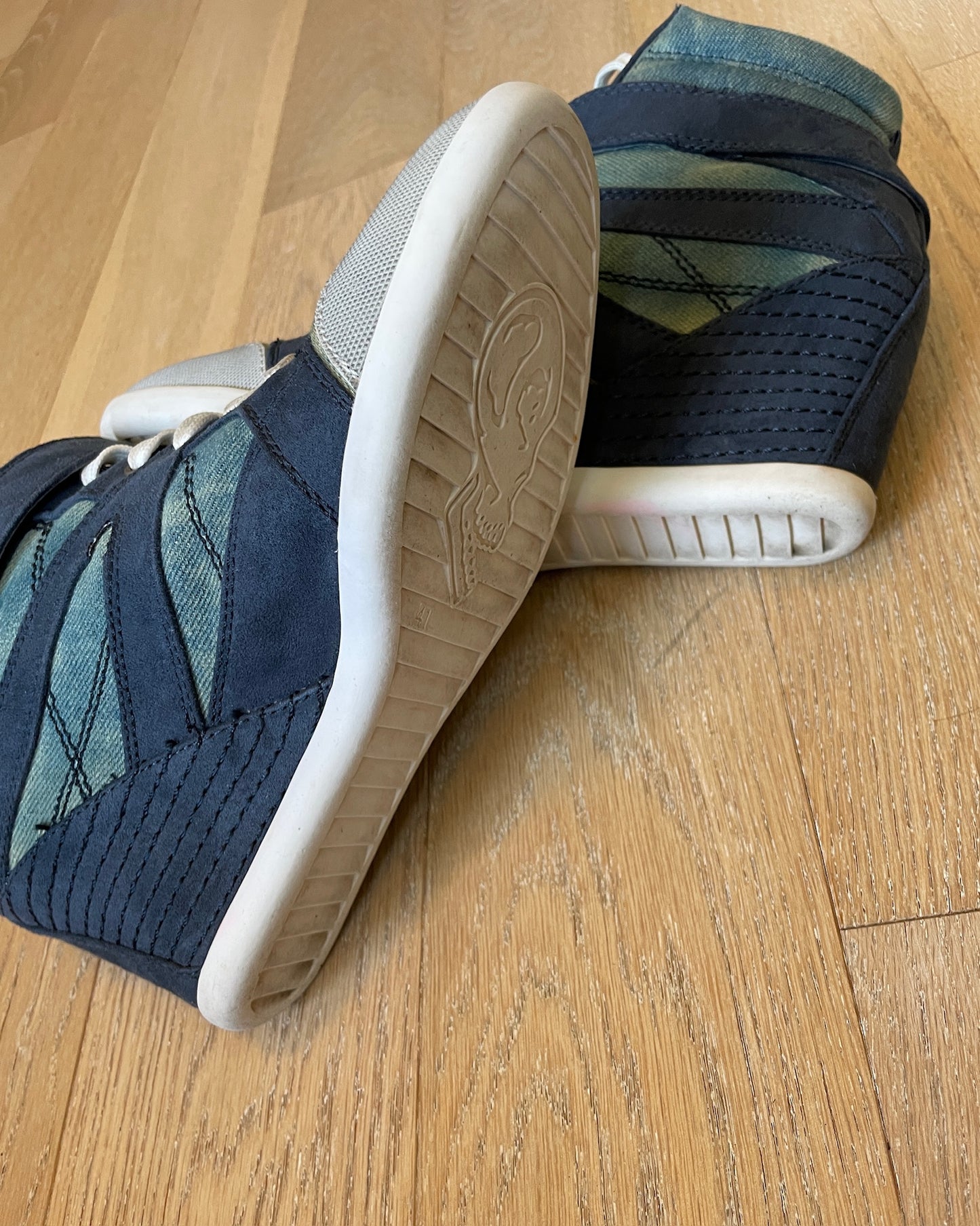 Vintage Denim Wedge Sneaker