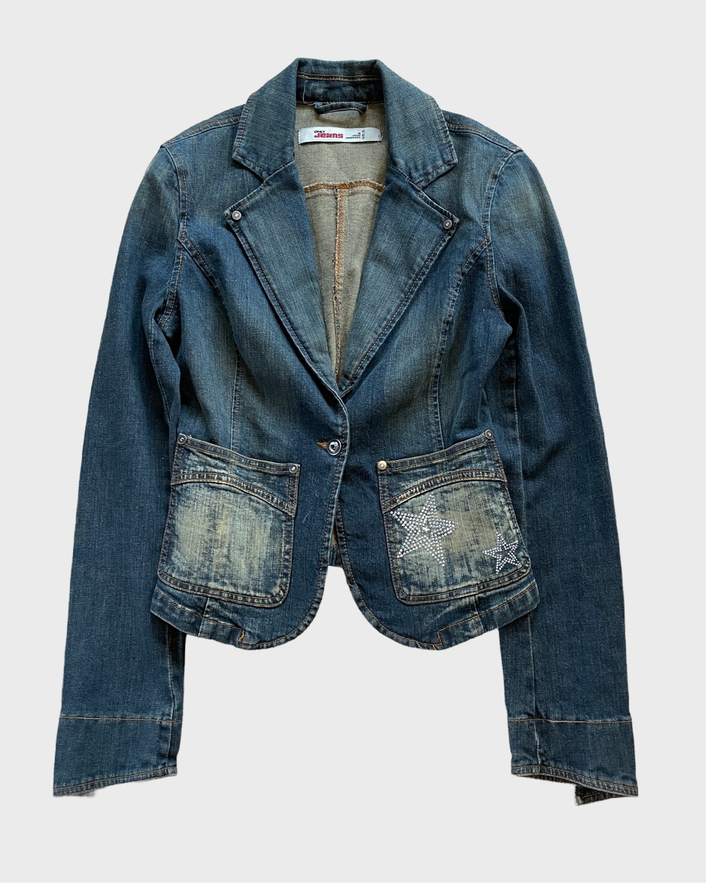 Vintage Studded Jeans Blazer