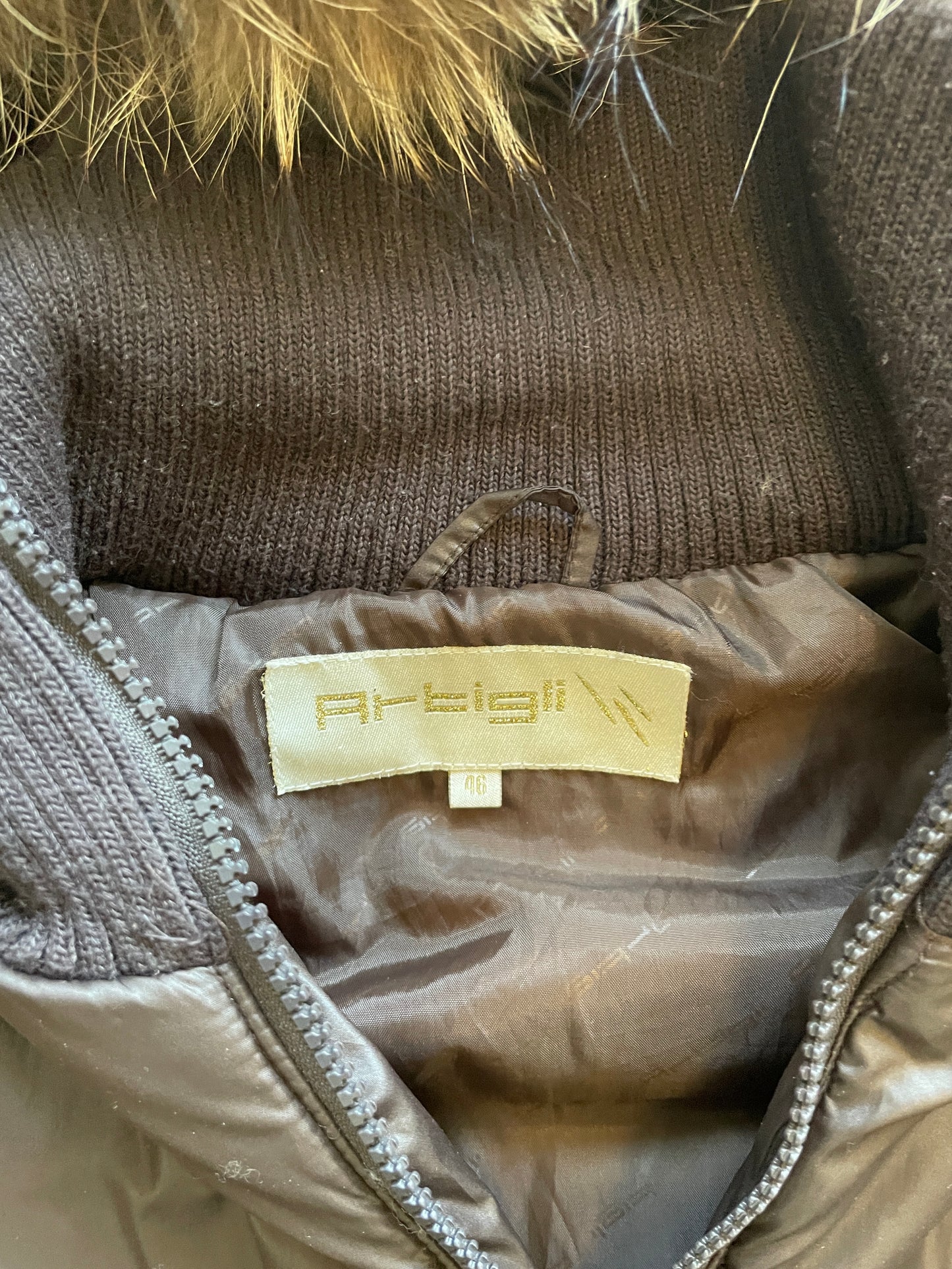 Vintage Military Fur Puffer Jacket