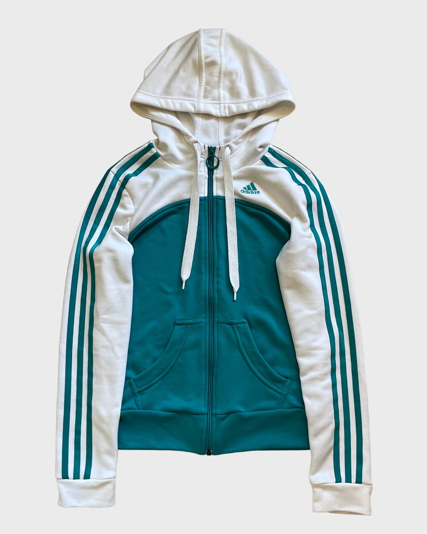 Vintage Adidas Teal Zip Hoodie