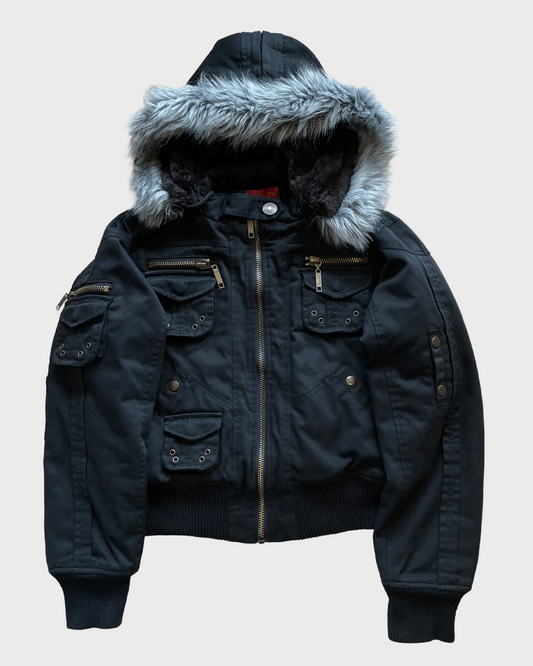 Vintage Fur Bomber Jacket