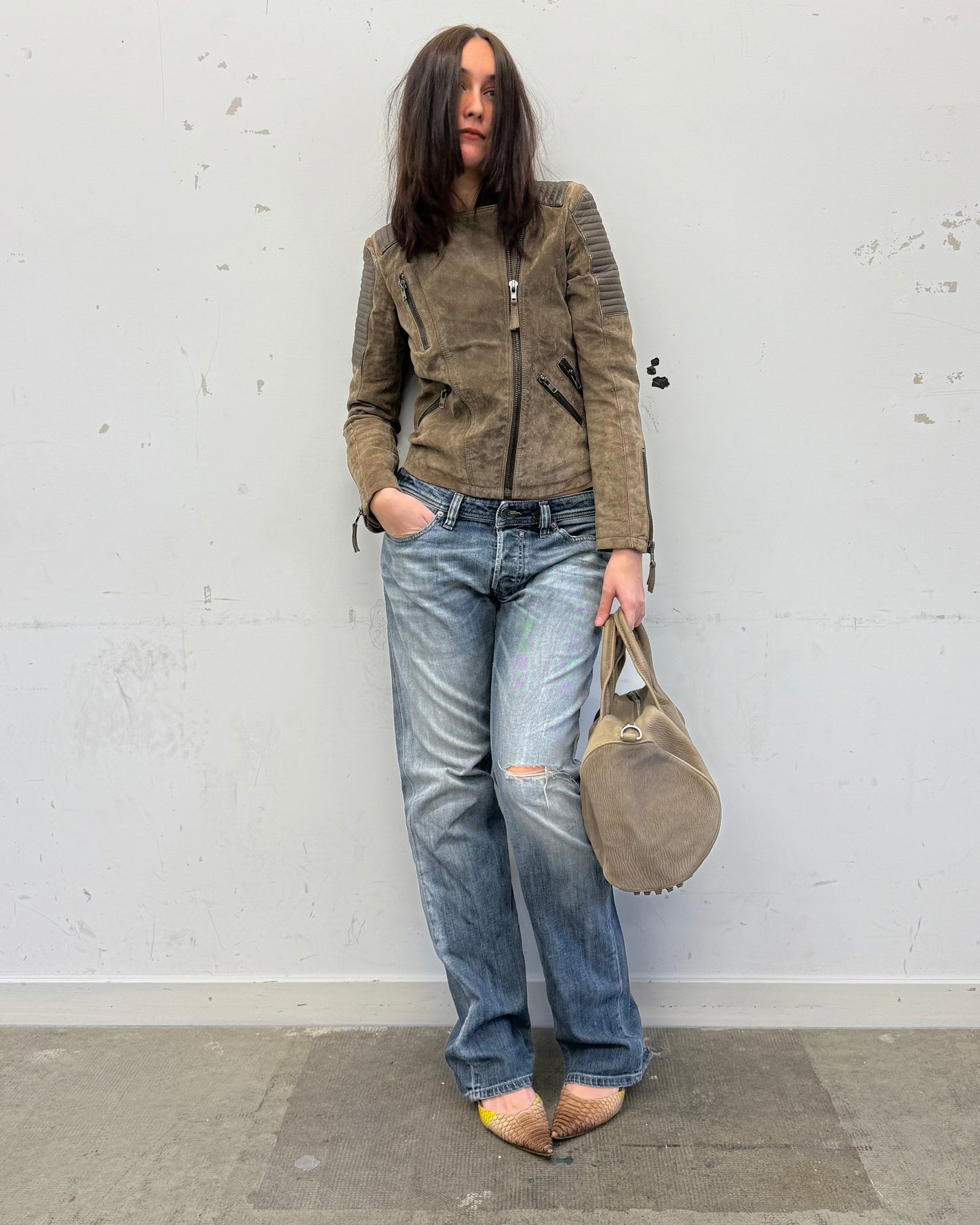 Vintage Suede Biker Jacket