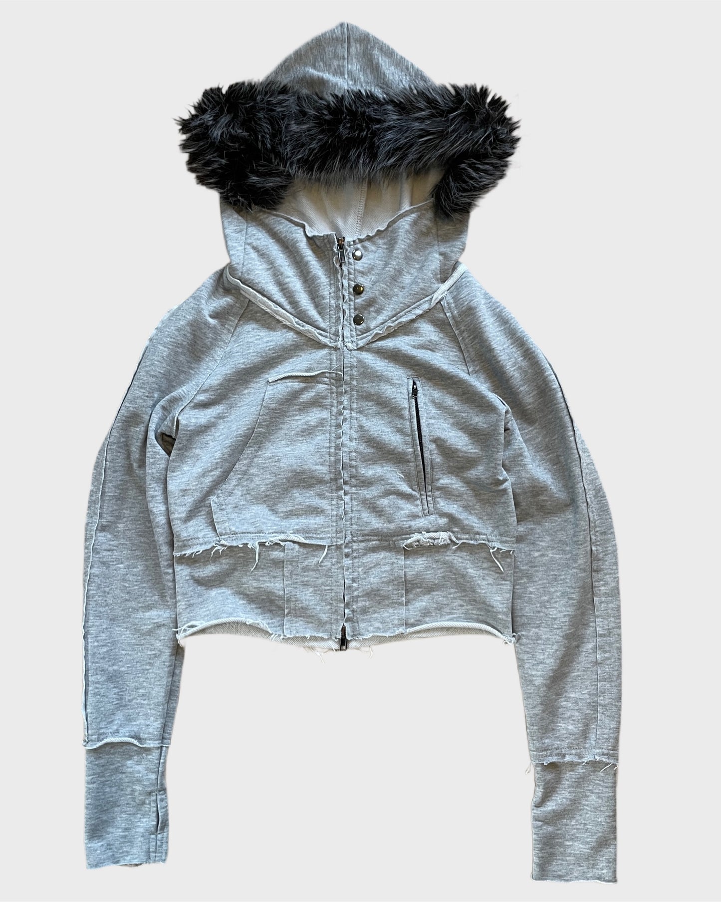 Vintage Fur Zip Hoodie