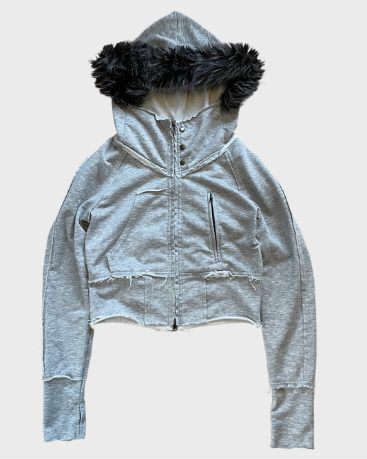 Vintage Fur Zip Hoodie